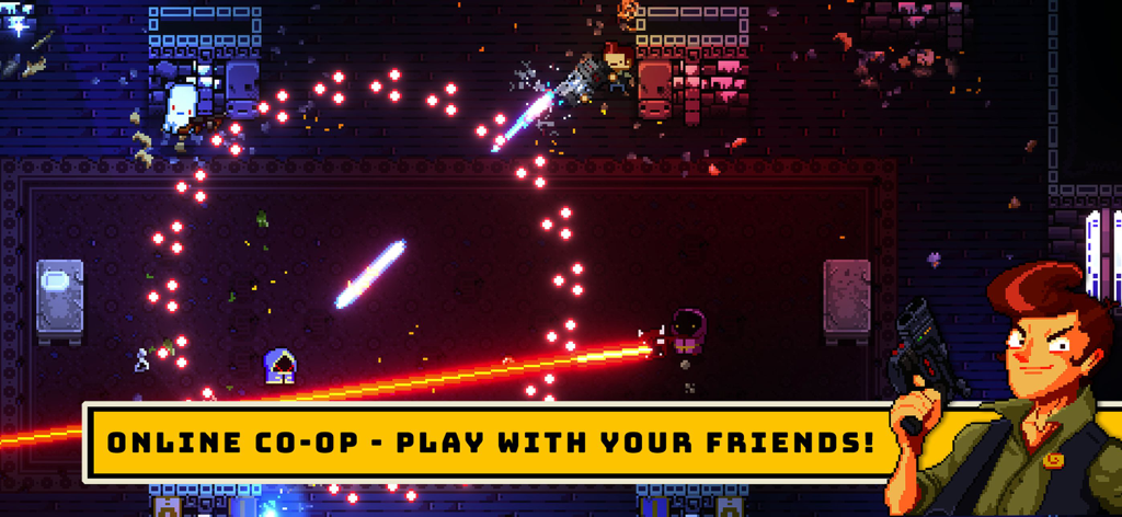 Enter the Gungeon - Enter the Gungeon mobile game screenshot showcasing the online co-op mode and bullet hell gameplay