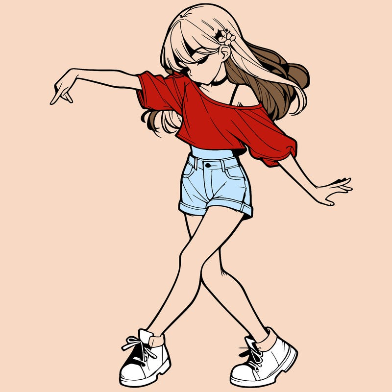 realistic girl danceing