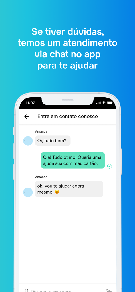 In-App-Kundensupport-Chat-Oberfläche der mobilen Anwendung Swile BR