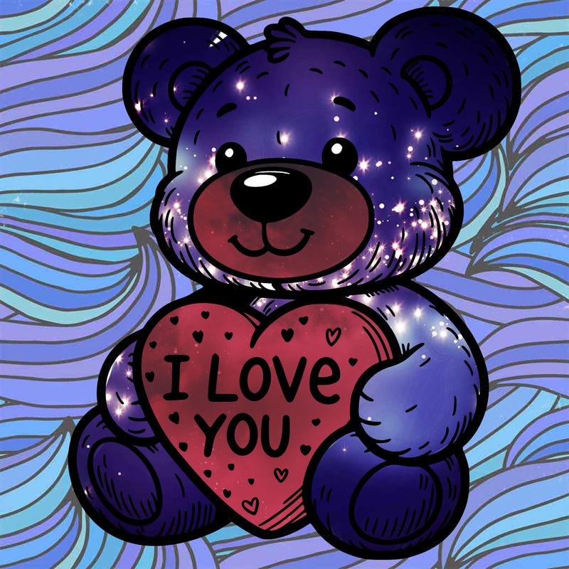 teddy bear holding an i love you heart