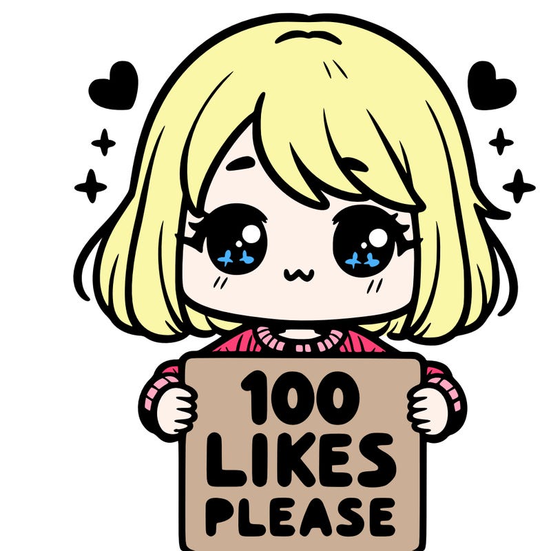 cute girl holding a sign saying 100 likes please