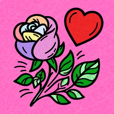 rose and heart