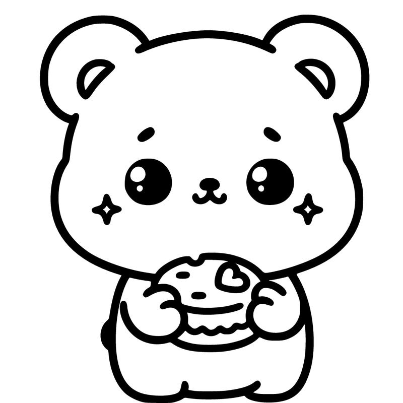 cute bear holding something