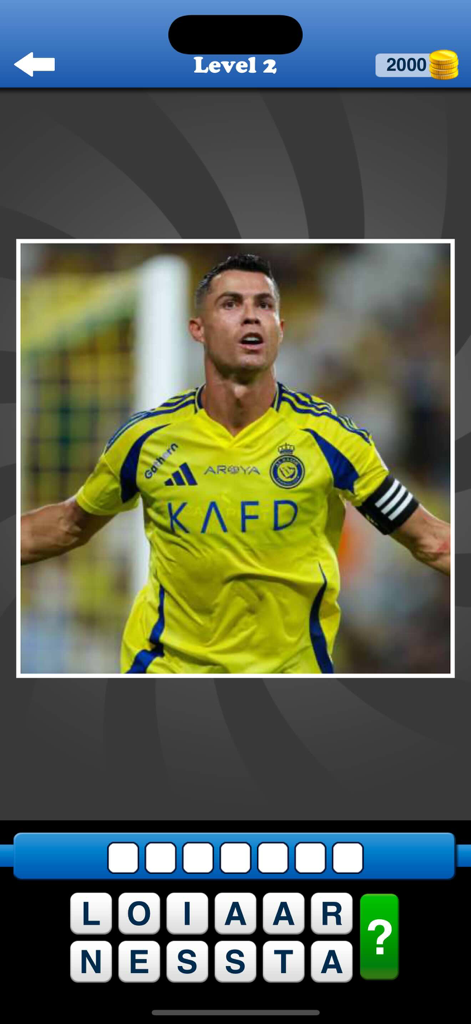 Whats the Team? Football Quiz - 크리스티아누 호날두가 알 나스르 유니폼을 입고 있는 팀이 무엇인지 축구 퀴즈를 보여주는 게임 플레이