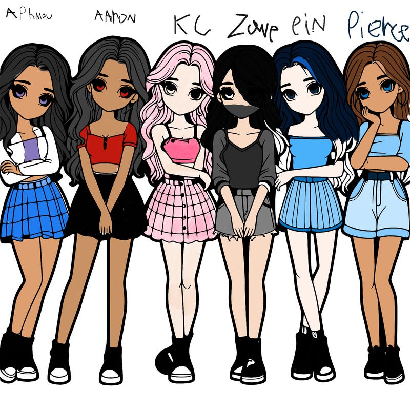 a group of girls realistic