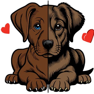 realistic dog split picture