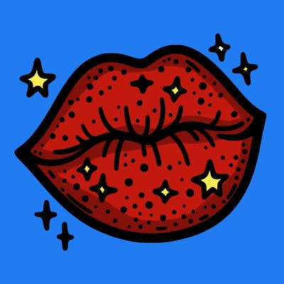 glittery lip