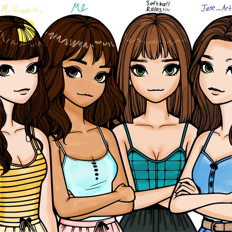 four realistic girls