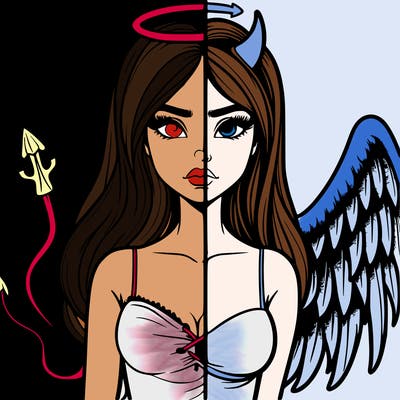devil vs angel realistic girl