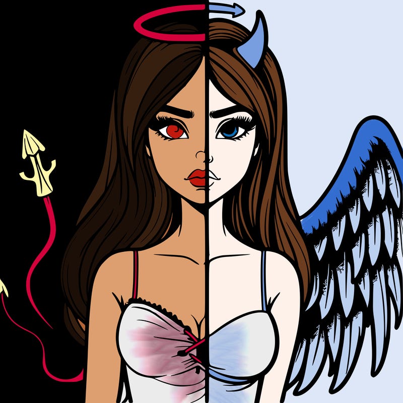 devil vs angel realistic girl