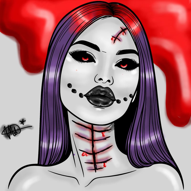 realistic woman with full lips