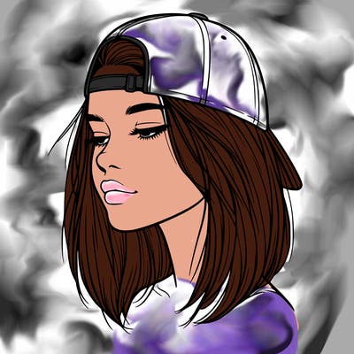 realistic  girl with a backwards hat