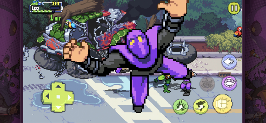 TMNT:Shredder’s Revenge Mobile - TMNT Shredder's Revenge 모바일 게임 플레이, 픽셀 아트 전투 및 터치 컨트롤 포함