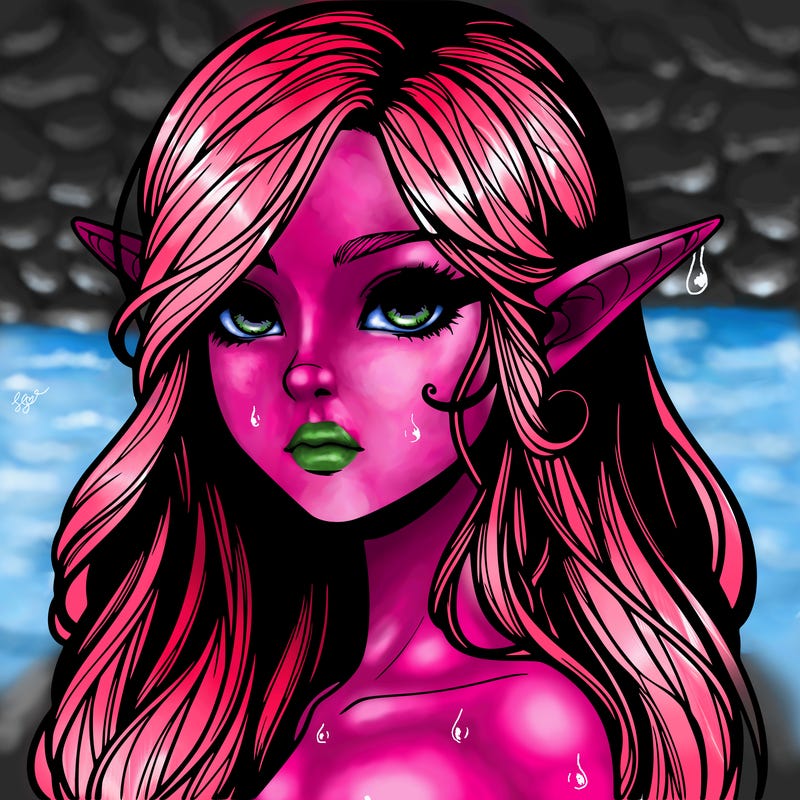 elf girl realistic dark fantasy