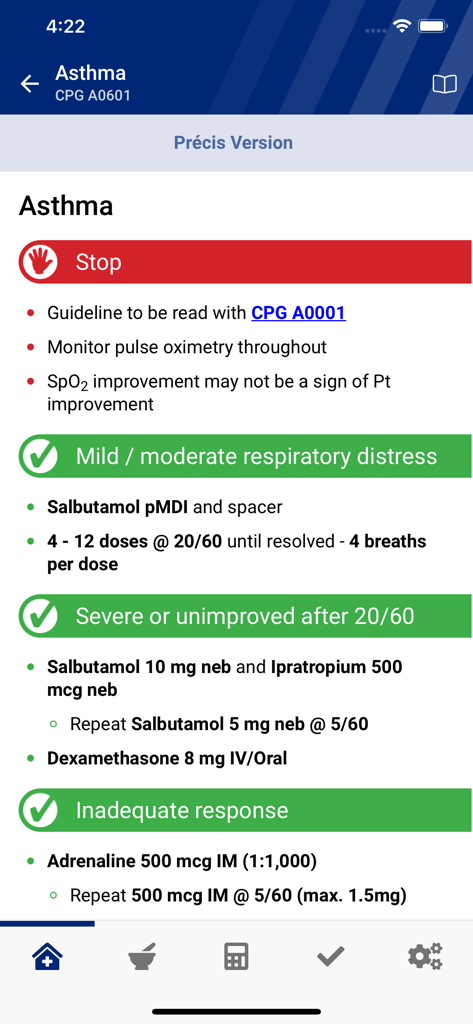 AV CPG - Clinical practice guideline for asthma treatment in the AV CPG mobile application