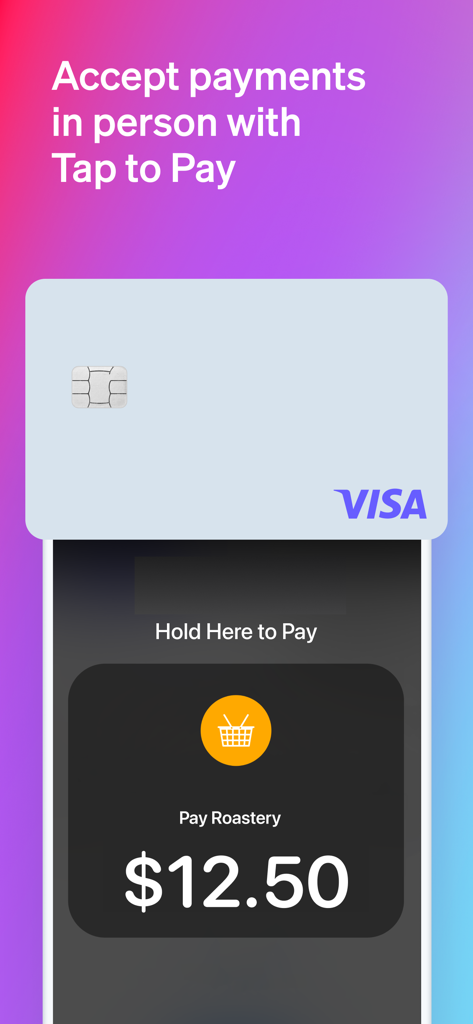 Interfaccia dell'app Stripe Dashboard che mostra come accettare pagamenti di persona utilizzando la funzione Tap to Pay