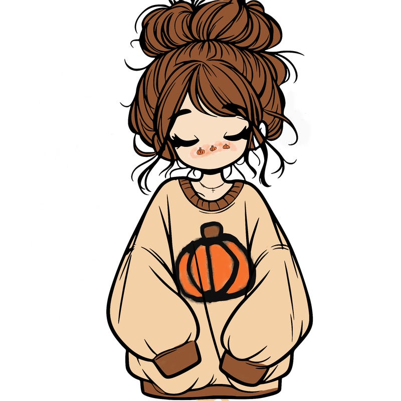 girl with baggy sweatshirt and messy bun