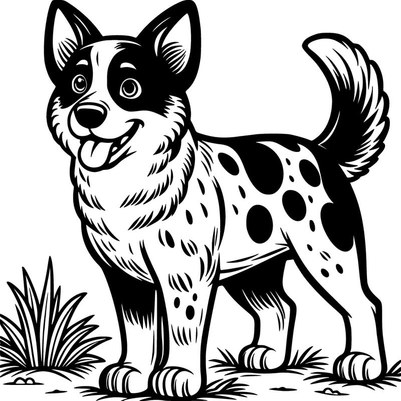 black and white blue heeler