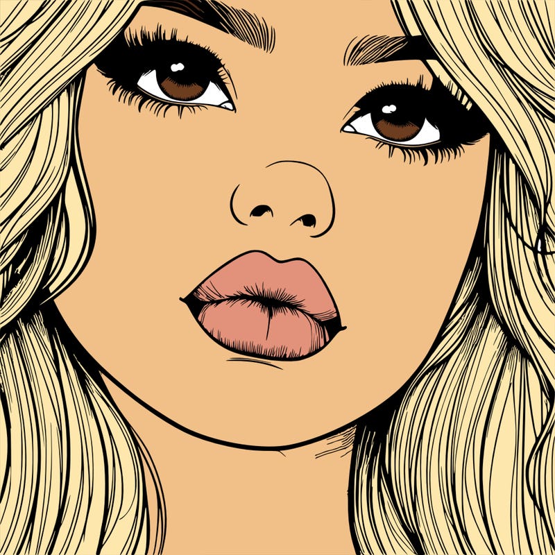really realistic girl with lips