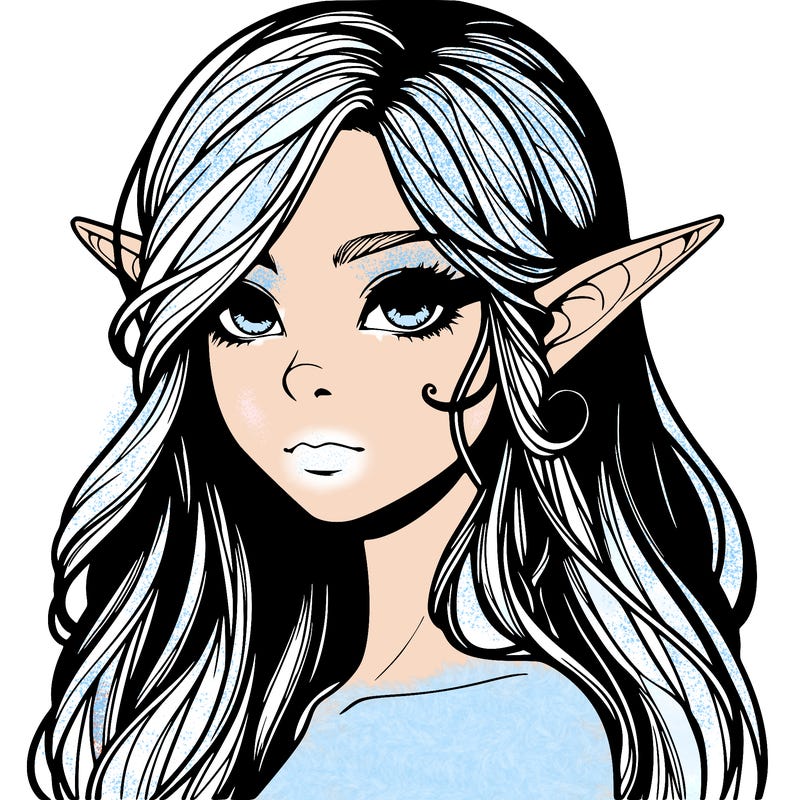 elf girl realistic dark fantasy