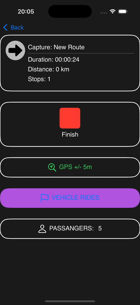 TransitWand - TransitWand mobile interface for capturing public transport route data and passenger counts.