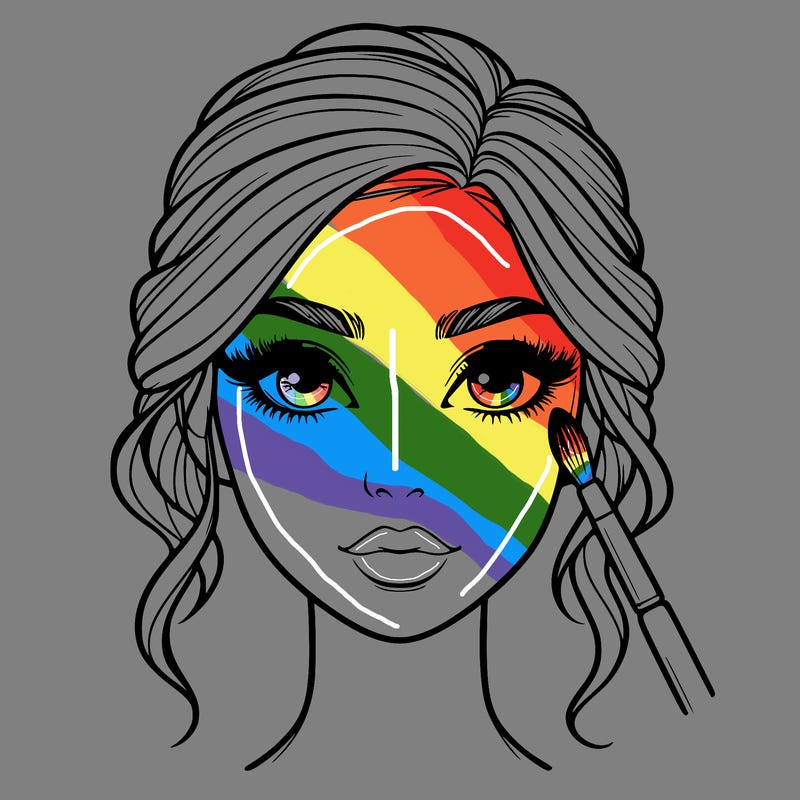 realistic person with makeup