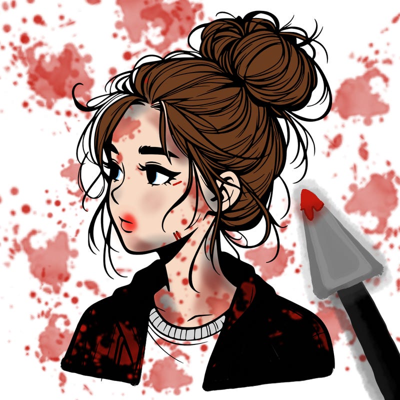 realistic teenage girl with a messy bun
