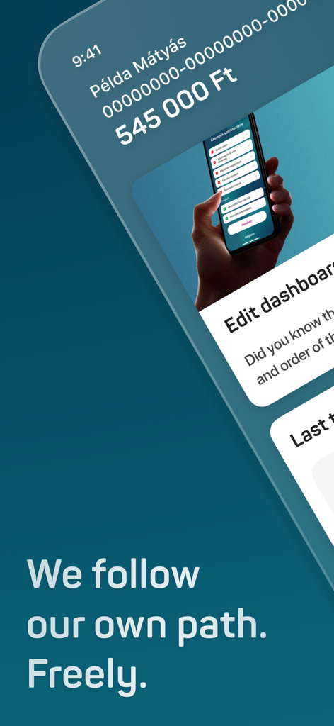 MBH Bank mobile app home screen showing account balance and dashboard customization options