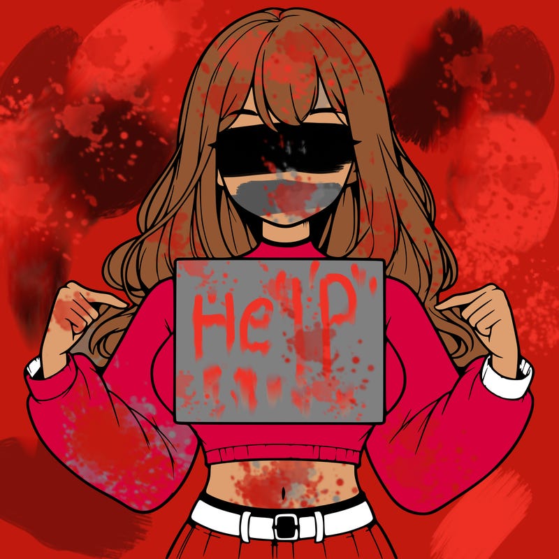 girl holding a blank sign in a long sleeve crop top