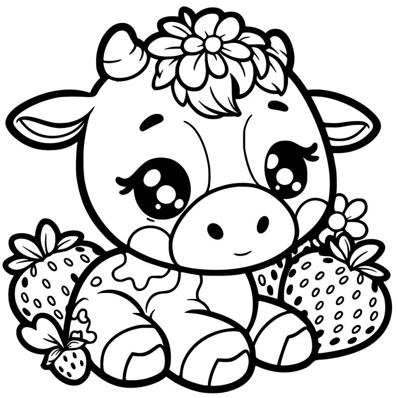 strawberry cows, cute