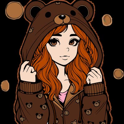 realistic girl in a animal pjs hoodie