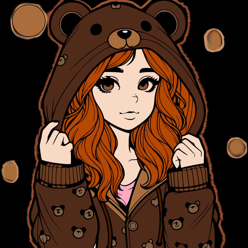 realistic girl in a animal pjs hoodie