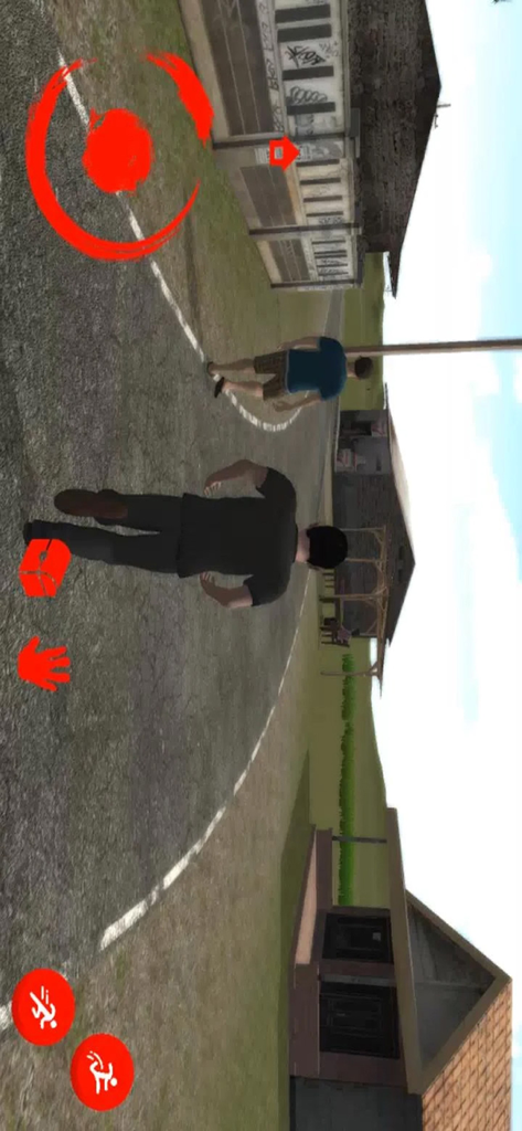 Sate Gagak Rituals - A third-person gameplay view of a character running through a rural village in the Sate Gagak Rituals horror game.