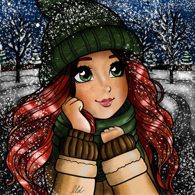 beautiful girl in winter