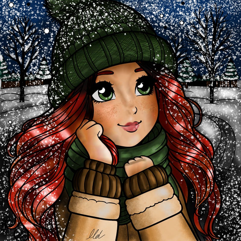 beautiful girl in winter