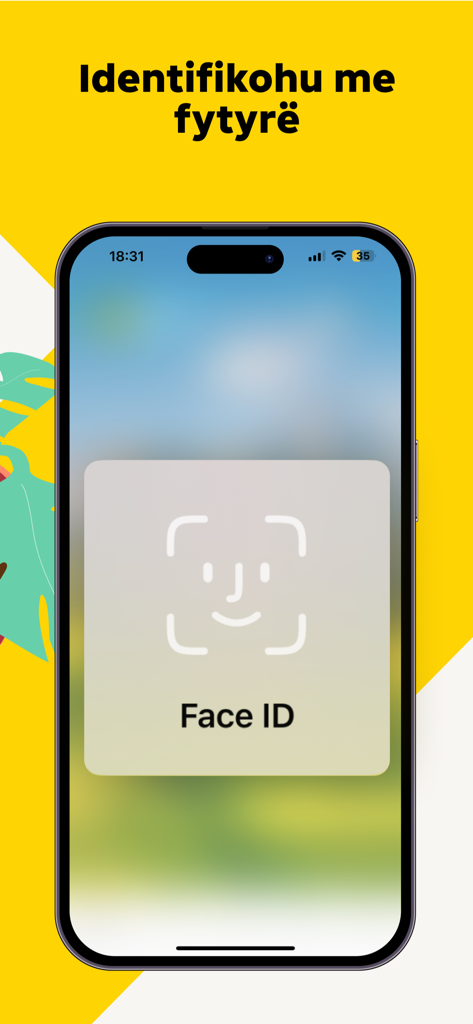 Raiffeisen ON mobile app login screen showing Face ID biometric authentication