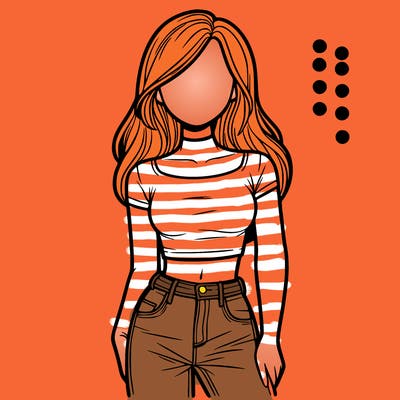 girl with a crop top and jeans