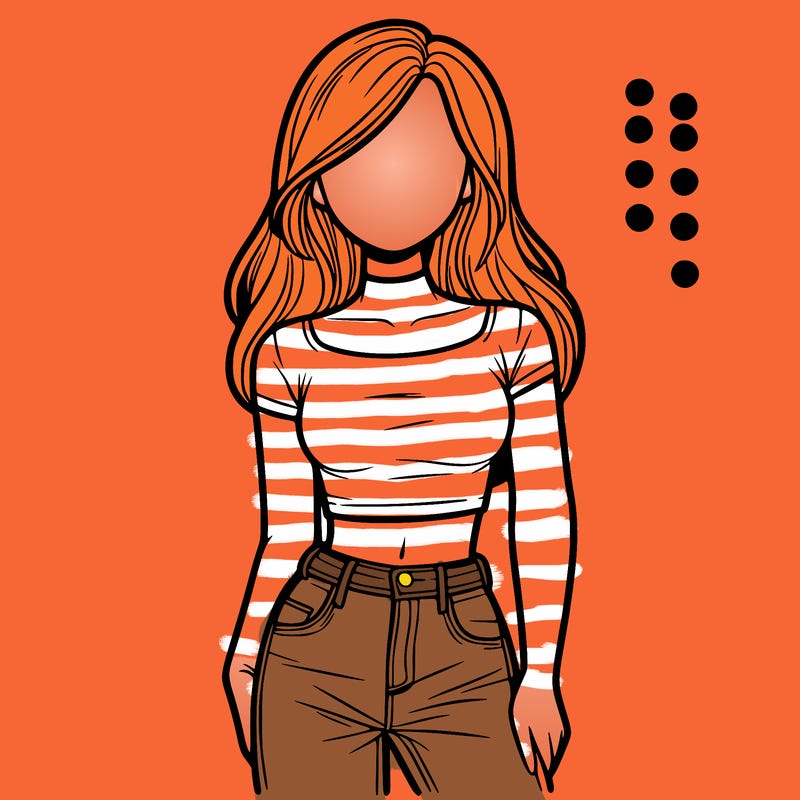 girl with a crop top and jeans