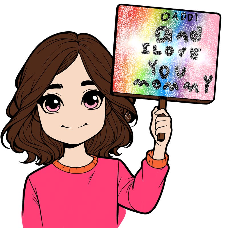 realistic girl holding up a sign