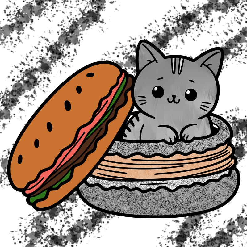cat in a macaron