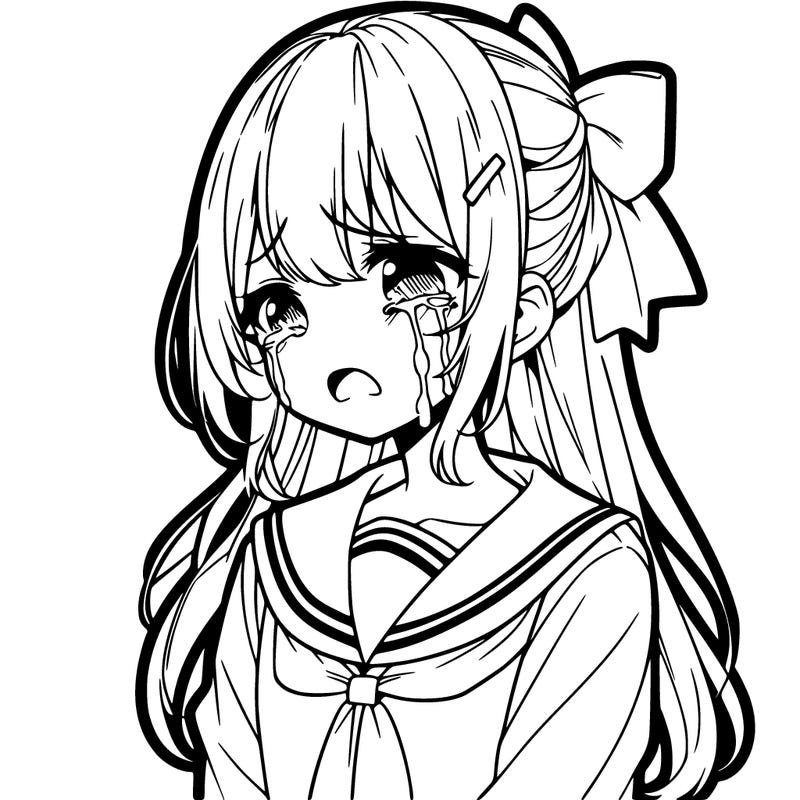 anime girl crying