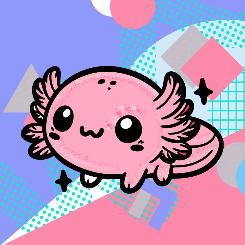 cute easy baby axolotl