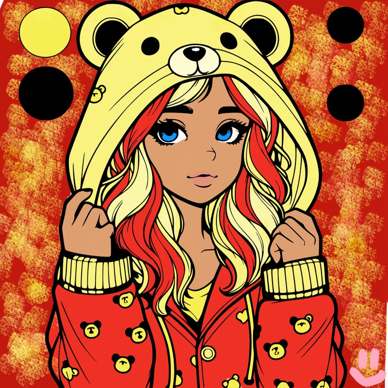 realistic girl in a animal pjs hoodie