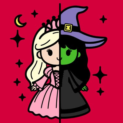 split princess and witch