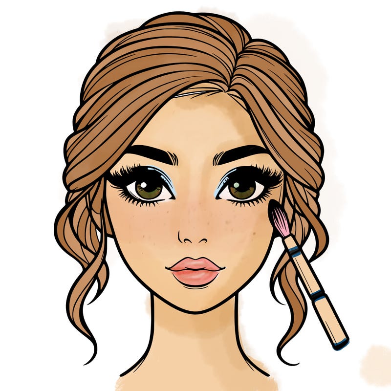 realistic person with makeup