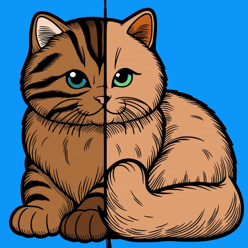 realistic split cat
