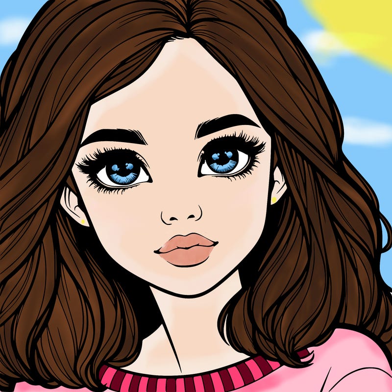 realistic girl whith cute eyes