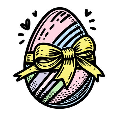 large chocolate egg with ribbon