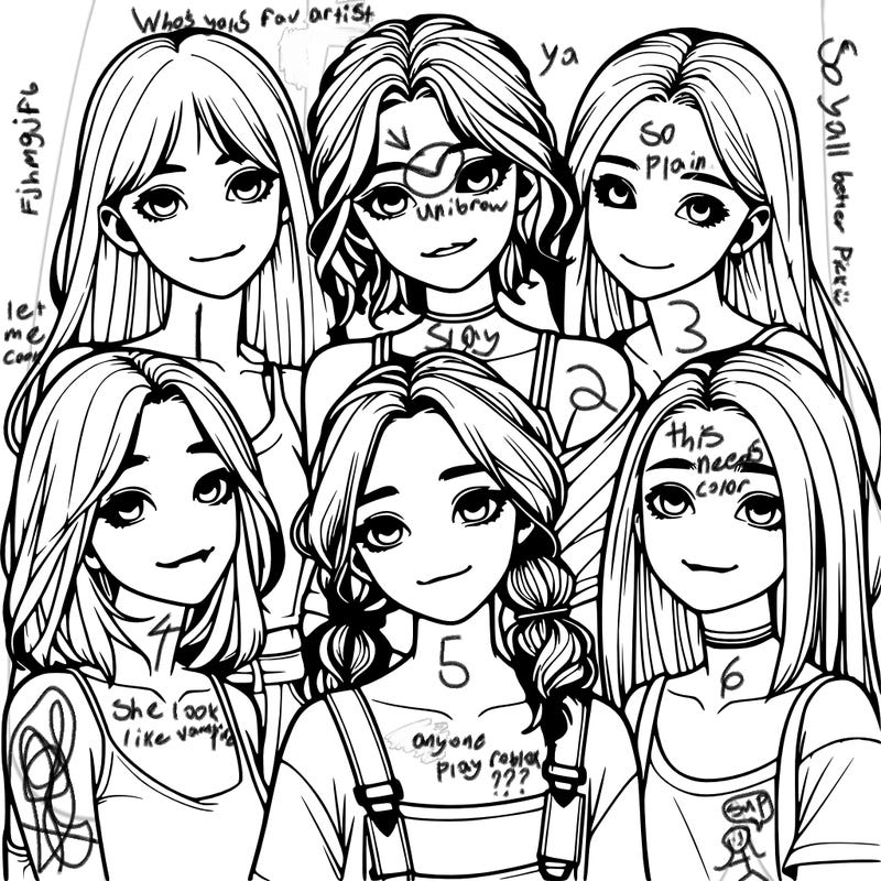 a group of girls realistic