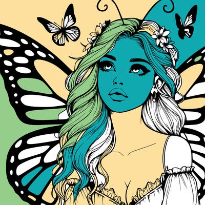 butterfly fairy realistic girl